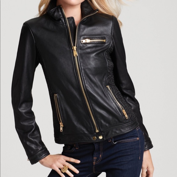 VIA SPIGA BLACK LEATHER JACKET
